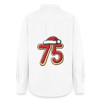 75 Numéro Biscuit Noël - Chemise Oxford Femme - blanc - Dos - AI Model Female 172 light (172cm)