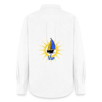 Sailboat Soleil Var - Women's Oxford Shirt - white - Back - AI Model Female 172 light (172cm)