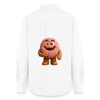 Donut - Frauen Oxford Hemd - Weiß - Hinten - AI Model Female 172 light (172cm)