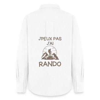 J'peux pas j'ai rando - Chemise Oxford Femme - blanc - Dos - AI Model Female 172 light (172cm)