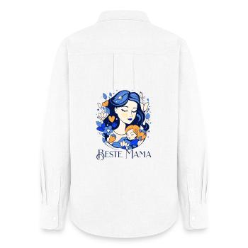 Beste Mama - Frauen Oxford Hemd - Weiß - Hinten - AI Model Female 172 light (172cm)