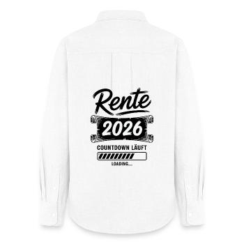 Le compte à rebours de la rente est lancé - Chemise Oxford Femme - blanc - Dos - AI Model Female 172 light (172cm)
