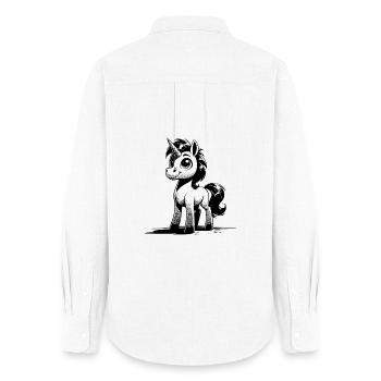 Licorne magique et mignonne qui te sourit - Chemise Oxford Femme - blanc - Dos - AI Model Female 172 light (172cm)