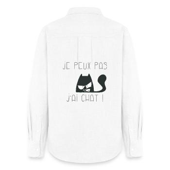 Je peux pas j'ai chat grognon - Chemise Oxford Femme - blanc - Dos - AI Model Female 172 light (172cm)