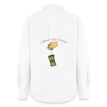 Follow the money - Women's Oxford Shirt - white - Back - AI Model Female 172 light (172cm)