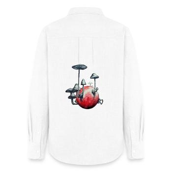 un Noël très champignon ! - Chemise Oxford Femme - blanc - Dos - AI Model Female 172 light (172cm)