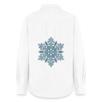 Flocon de neige | Montagne  | Ski | Snowboard - Chemise Oxford Femme - blanc - Dos - AI Model Female 172 light (172cm)