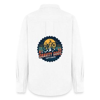 Dieux de la gravité Secoueurs de la Terre - Chemise Oxford Femme - blanc - Dos - AI Model Female 172 light (172cm)