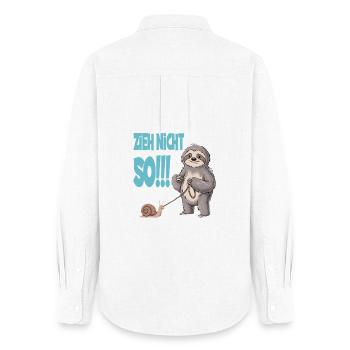 Don't pull so sloth with snail funnier - Women's Oxford Shirt - white - Back - AI Model Female 172 light (172cm)