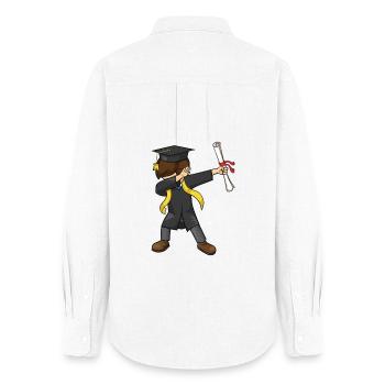 Dabbing Graduate Kids Abschlussklasse 2026 - Frauen Oxford Hemd - Weiß - Hinten - AI Model Female 172 light (172cm)