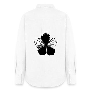 Design floral graphique transparent - Graphique fleur - Chemise Oxford Femme - blanc - Dos - AI Model Female 172 light (172cm)