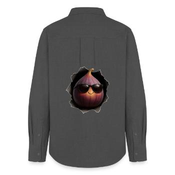 Fig - Women's Oxford Shirt - anthracite - Back - AI Model Female 172 light (172cm)