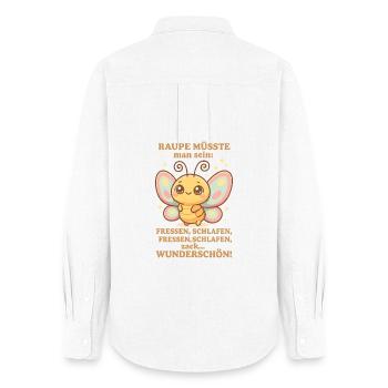 Diction de chenille – Zack Beautiful - Chemise Oxford Femme - blanc - Dos - AI Model Female 172 light (172cm)