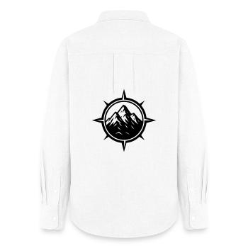 Compass Mountains - Women's Oxford Shirt - white - Back - AI Model Female 172 light (172cm)