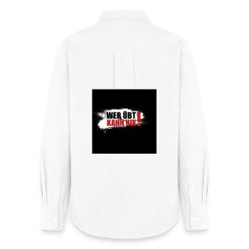 Qui s’entraîne ne peut rien faire - Chemise Oxford Femme - blanc - Dos - AI Model Female 172 light (172cm)