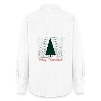 Minimalist Christmas greetings - Women's Oxford Shirt - white - Back - AI Model Female 172 light (172cm)