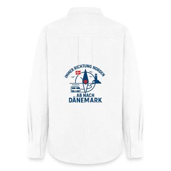 Toujours en route vers le nord – voyage de vacances au Danemark - Chemise Oxford Femme - blanc - Dos - AI Model Female 172 light (172cm)