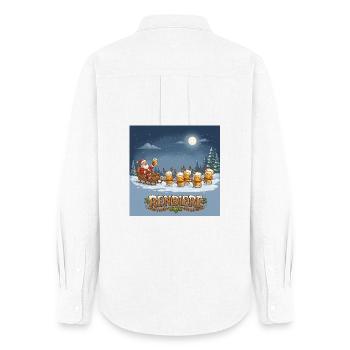 Renbier Weihnachtsspektakel - Frauen Oxford Hemd - Weiß - Hinten - AI Model Female 172 light (172cm)