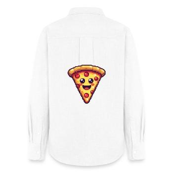 Pixelpizza Lächelnde Scheibe - Frauen Oxford Hemd - Weiß - Hinten - AI Model Female 172 light (172cm)