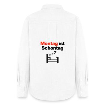 Monday is Rest Day – Stay in Bed, AU, Sick - Women's Oxford Shirt - white - Back - AI Model Female 172 light (172cm)