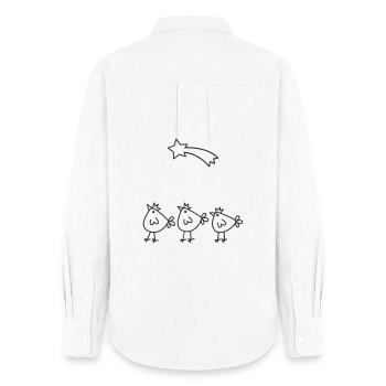 Couronnes de poussins Arche des Trois Rois - Chemise Oxford Femme - blanc - Dos - AI Model Female 172 light (172cm)