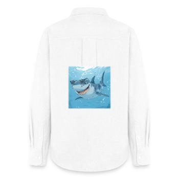 Requin des lunettes de soleil décontractées – Frais sous l’eau - Chemise Oxford Femme - blanc - Dos - AI Model Female 172 light (172cm)