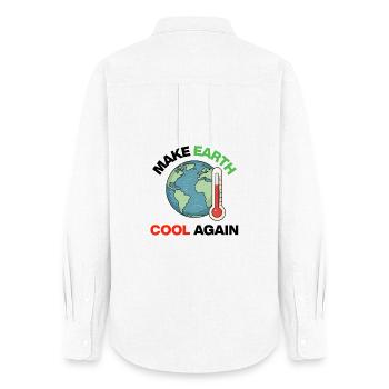 Make Earth Cool Again – Act Now - Frauen Oxford Hemd - Weiß - Hinten - AI Model Female 172 light (172cm)