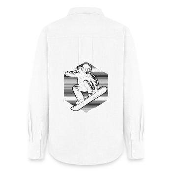 Conception de snowboarder - Chemise Oxford Femme - blanc - Dos - AI Model Female 172 light (172cm)