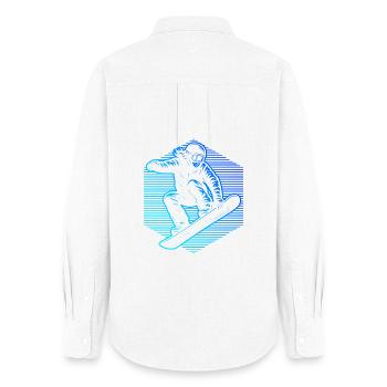 Rayures néon de snowboardeur - Chemise Oxford Femme - blanc - Dos - AI Model Female 172 light (172cm)