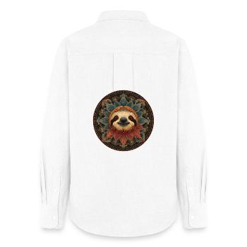 Colorful Sloth Mandala Nature Design - Women's Oxford Shirt - white - Back - AI Model Female 172 light (172cm)