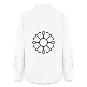 Central Network Core Pattern - Women's Oxford Shirt - white - Back - AI Model Female 172 light (172cm)