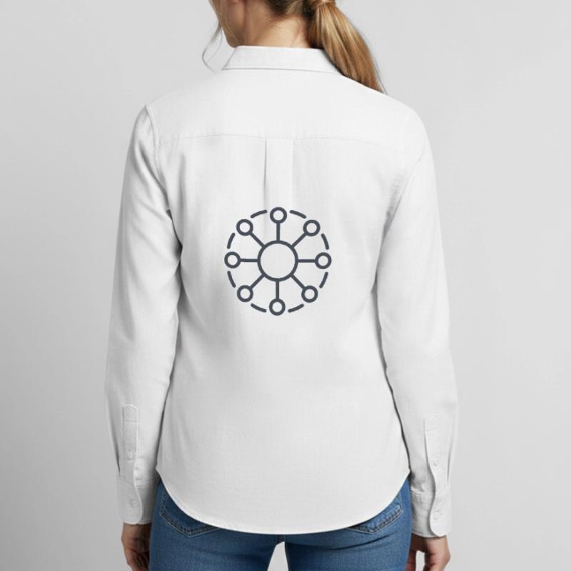 Central Network Core Pattern Women's Oxford Shirt