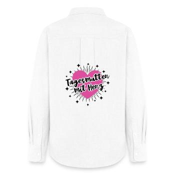 Childminder with heart Educator Daycare Kindergarten - Women's Oxford Shirt - white - Back - AI Model Female 172 light (172cm)