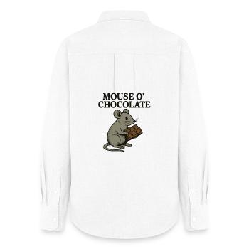 Mouse o’Chocolate Wortspiel Maus Schokolade - Frauen Oxford Hemd - Weiß - Hinten - AI Model Female 172 light (172cm)