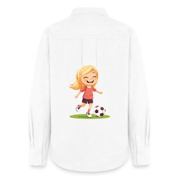Joueur de football souriant - Chemise Oxford Femme - blanc - Dos - AI Model Female 172 light (172cm)