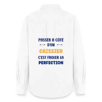 Frôler la perfection au passage caisse - Chemise Oxford Femme - blanc - Dos - AI Model Female 172 light (172cm)