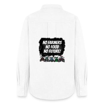 Boerenprotest_tshirt_EN - Frauen Oxford Hemd - Weiß - Hinten - AI Model Female 172 light (172cm)