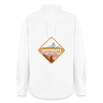 Nature des Ghâts occidentaux - Chemise Oxford Femme - blanc - Dos - AI Model Female 172 light (172cm)
