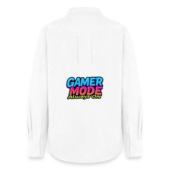 Gamer Mode Always On - Women's Oxford Shirt - white - Back - AI Model Female 172 light (172cm)