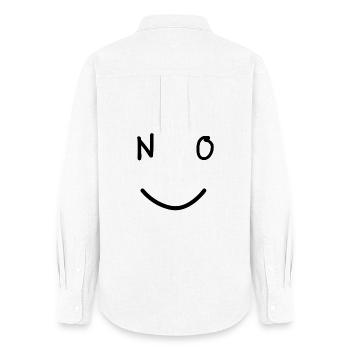 NO Smile Minimalist Good Mood Design - Women's Oxford Shirt - white - Back - AI Model Female 172 light (172cm)