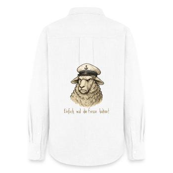 Matrose Schaf – Fresse Halten - Frauen Oxford Hemd - Weiß - Hinten - AI Model Female 172 light (172cm)