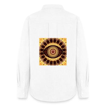 Kaleidoscope Mandala Gold Tones - Women's Oxford Shirt - white - Back - AI Model Female 172 light (172cm)