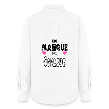 En Manque de Chaleur - Chemise Oxford Femme - blanc - Dos - AI Model Female 172 light (172cm)