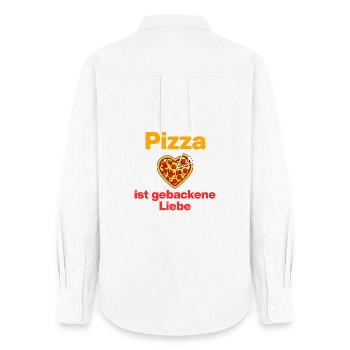 La pizza, c’est l’amour pâtissé, amateur de pizza, gourmet - Chemise Oxford Femme - blanc - Dos - AI Model Female 172 light (172cm)