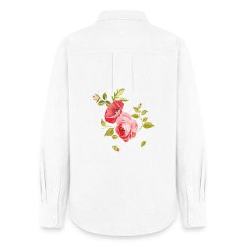 Bouquet de roses - Chemise Oxford Femme - blanc - Dos - AI Model Female 172 light (172cm)