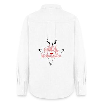 Écriture Rosé de Joyeux Noël - Chemise Oxford Femme - blanc - Dos - AI Model Female 172 light (172cm)