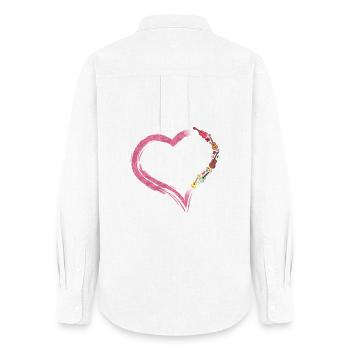 Hawaiian Ukulele Uke Heart - Women's Oxford Shirt - white - Back - AI Model Female 172 light (172cm)