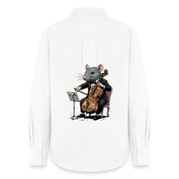 Rat en smoking jouant du violoncelle - Chemise Oxford Femme - blanc - Dos - AI Model Female 172 light (172cm)