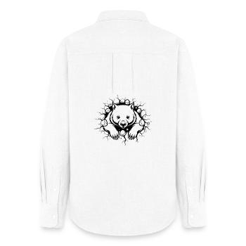 Wombat Wanddurchbruch Niedliches Wildtier Design - Frauen Oxford Hemd - Weiß - Hinten - AI Model Female 172 light (172cm)