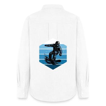 Snowboard Love to Wear - Women's Oxford Shirt - white - Back - AI Model Female 172 light (172cm)